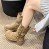 Western Cowboy Boots 2025 New Autumn Vintage Martin Boots Maillard Brown Boots Thick Heel Platform Short Boots Women
