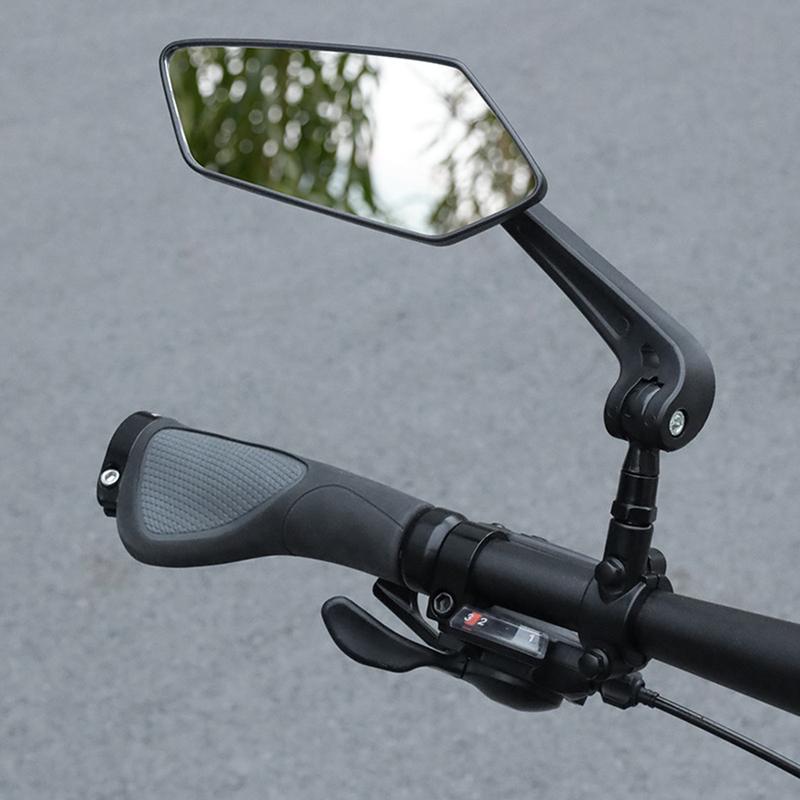 1 Pair Bicycle Rear View Mirror Bike Cycling Clear Wide Range Back Sight Rearview Reflector Rotate 360 ° Adjustable Handlebar