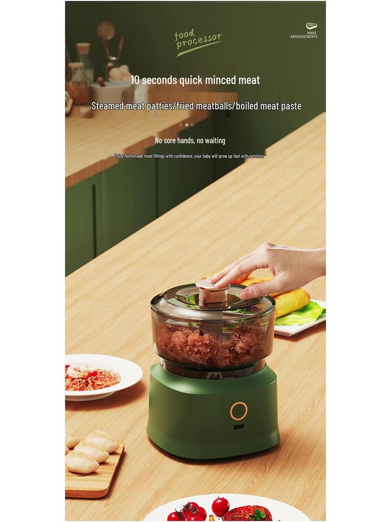 Wireless Multifunctional Kitchen Machine: Electric Meat Grinder, Garlic Pounder, and Baby Food Maker