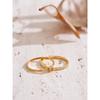 Yhpup 1 Set Size 6789 Delicate Cubic Zirconia Stackable Ring 18K Golden PVD Plated Stainless Steel High Quality Finger Jewelry