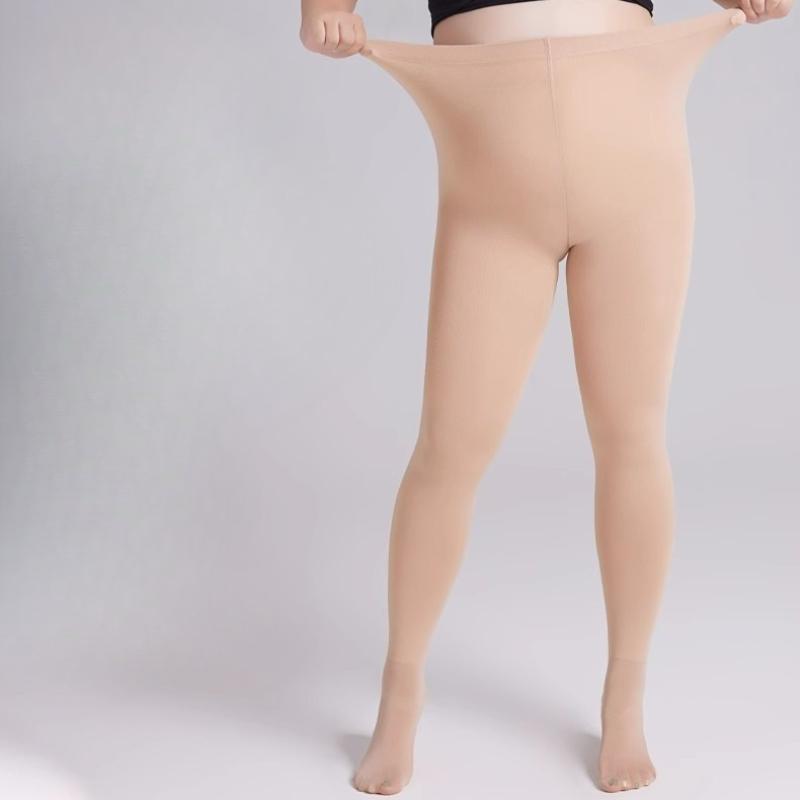 Women's Autumn Winter Bare Leg Effect Pantyhose Double Sided Crotch Fleece Lined Base Layer Tights