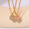 Fashion Painted Bowknot Pendant Necklace Adjustable Choker Exquisite Collar Necklace Party Jewelry Clavicle Chain