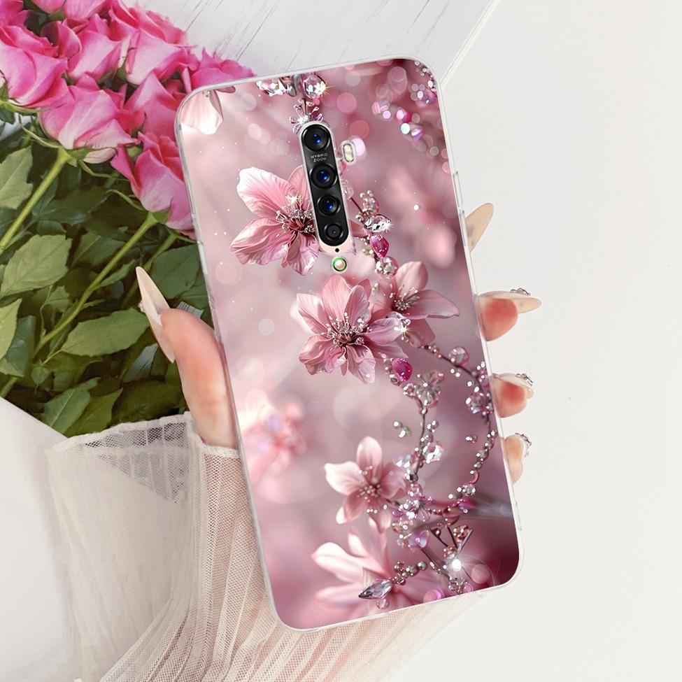 Clear Casing For Oppo Reno2 CPH2577 Phone Case For Oppo Reno 2 Cover Fashion Butterfly Funny Cute Painted