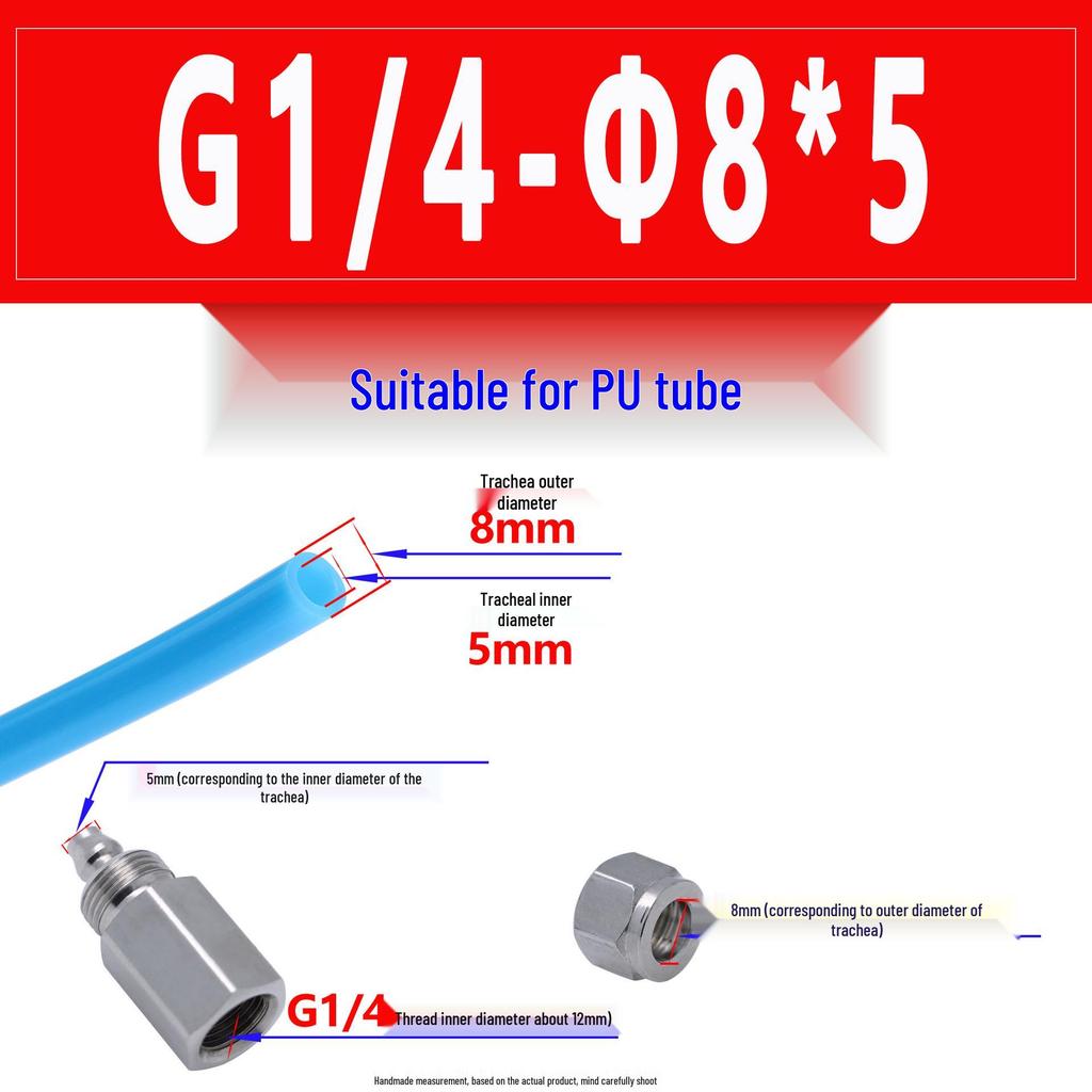 Roestvrij Staal 304 Pneumatische Snelkoppeling voor PU Luchtslangen (Buitendraad)