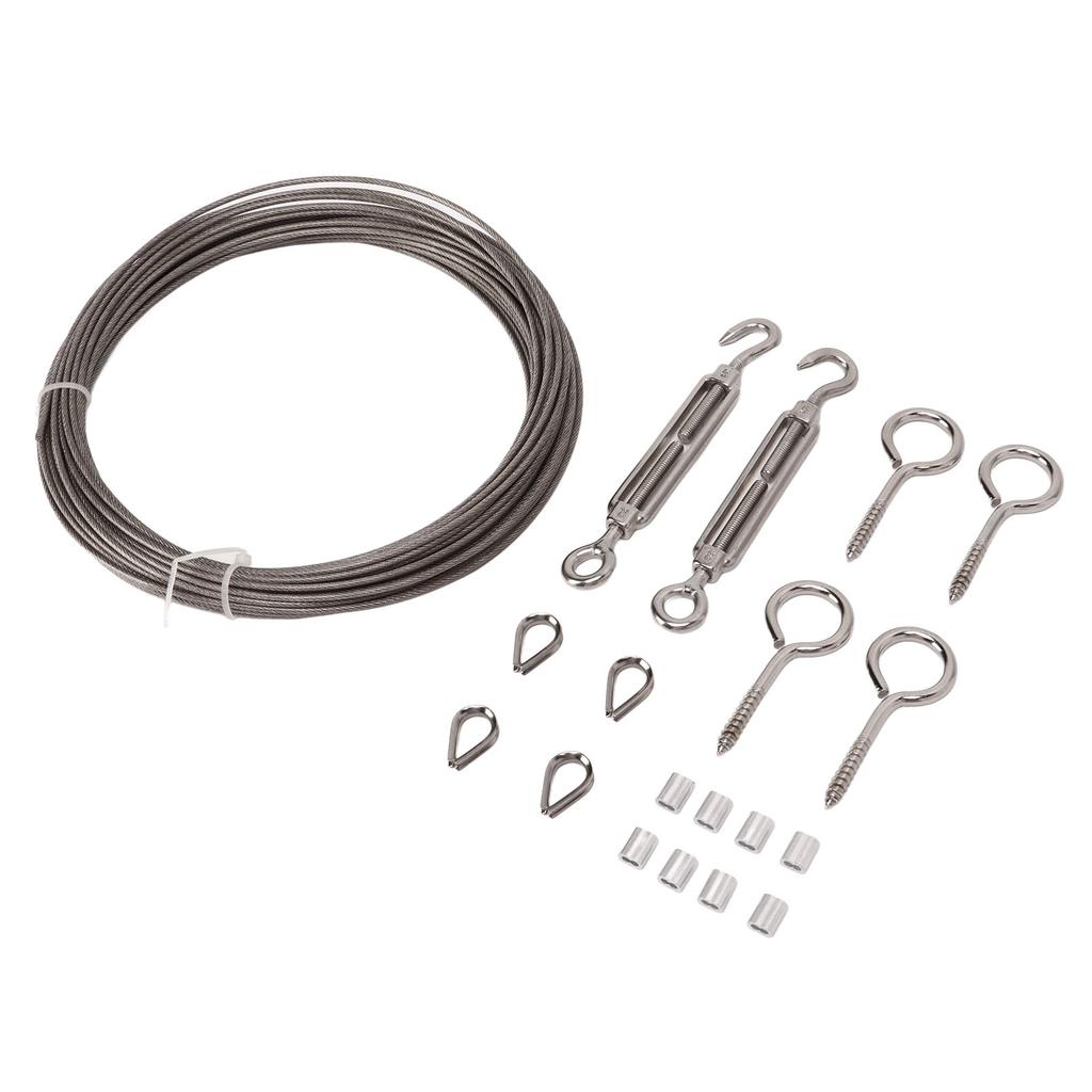 Strings Light Hanging Kit Stainless Steel PVC Coating Turnbuckle Wire Tensioner Kit for Hanging