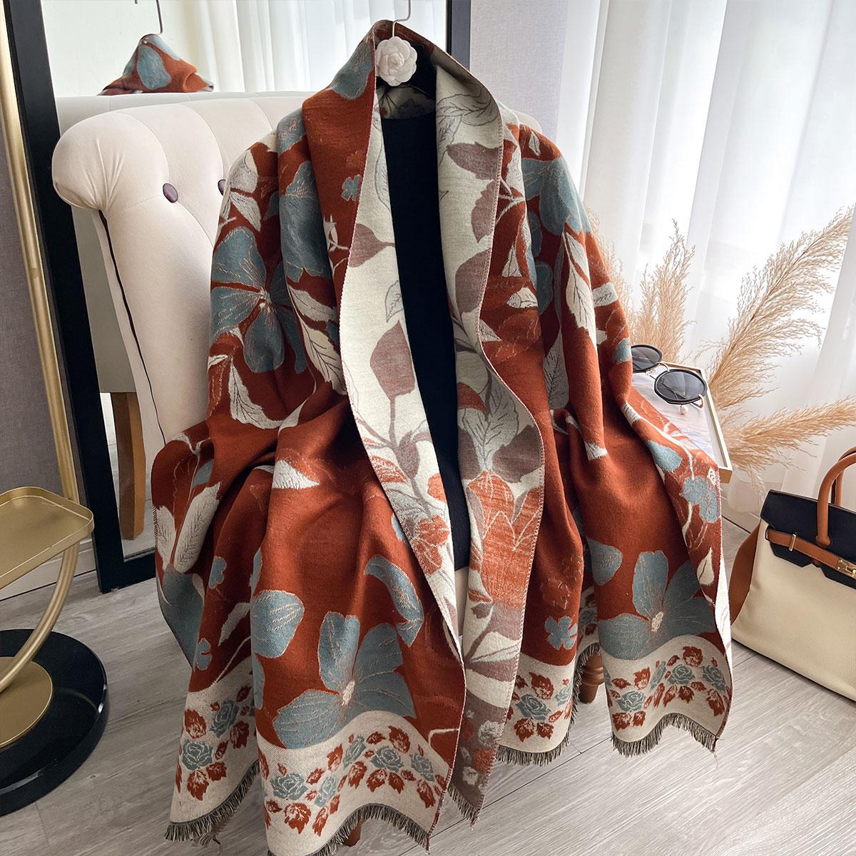 

Women s Luxury Winter Thicken Two-Sided Paisley Jacquard Cashmere Wool Pashmina Scarf Wrap Shawl