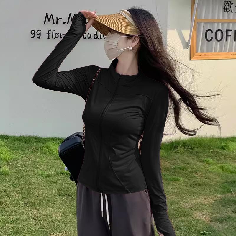Sunscreen clothing jacket women s 2026 new summer wear slim-fitting women s clothing first top tight pink sweater spring wear S