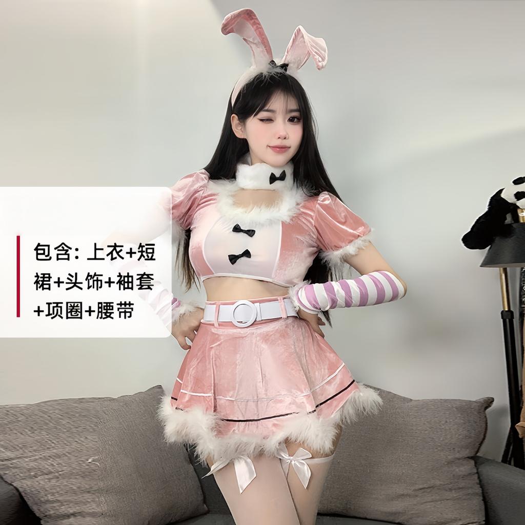 Christmas cute red bunny uniform, autumn and winter hot lingerie cosplay uniform