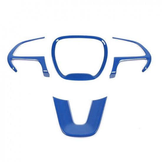 4Pcs Blue Car Steering Wheel Cover Trim Frame Fit for 2015- Dodge Challenger