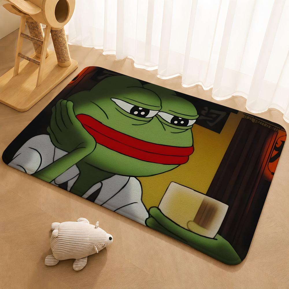 Sad Frog PEPE Floor Mat Floor Mat Soft Flannel Non-Slip Door  Rug for Living Room