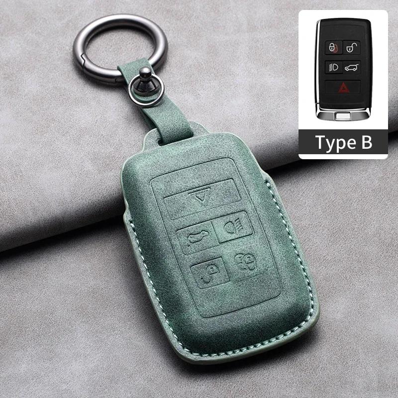 Leather Car Remote Key Case Cover for Land Rover Range Rover Sport Evoque Freelander Velar Discovery for Jaguar XE XJ XF Guitar