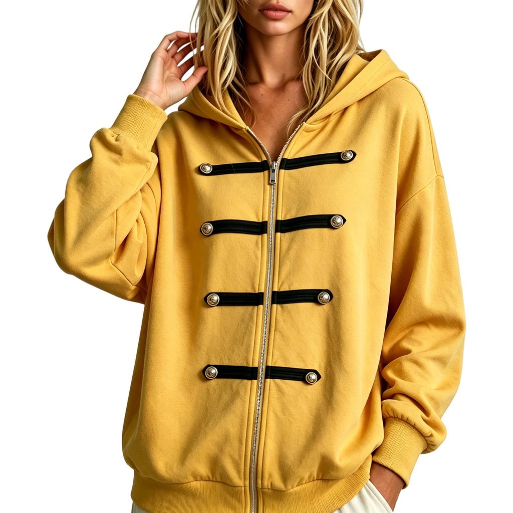 Women's Casual Knit Zip-Up Hooded Cardigan Sweatshirt Jacket for Everyday Wear