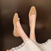 European and American style casual and comfortable soft-soled small leather shoes, new solid color pearl flat-soled single shoes in spring and autumn