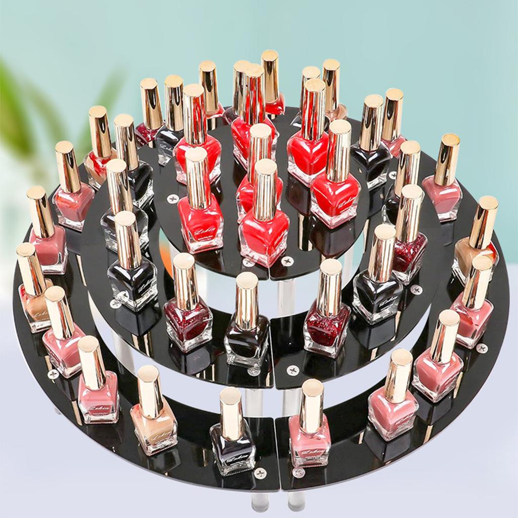 3 Tiers Acrylic Display Risers Storage Stand for Perfume Cupcake Figures and Desserts Home Decoration Organizer