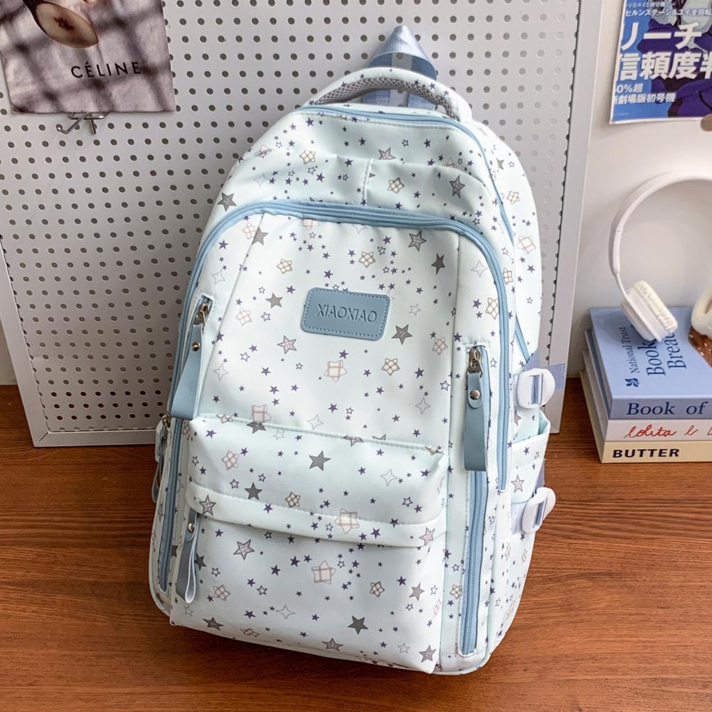 Schoolbag1011 new schoolbag female junior high school high school student large capacity star printing backpack female college student computer bag