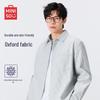 Men's Japanese Style Oxford Striped Long Sleeve Casual Shirt