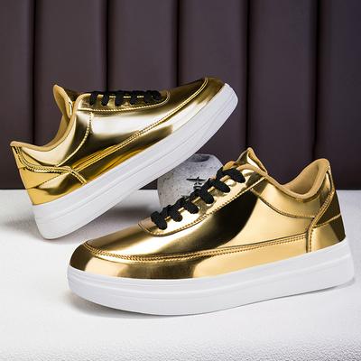 Pánské boty Lakovaná kůže se lesklým povrchem a silnou podrážkou Módní Ležérní Sportovní Lampa Párty Zlaté Černé Kozačky Polobotky Tenisky