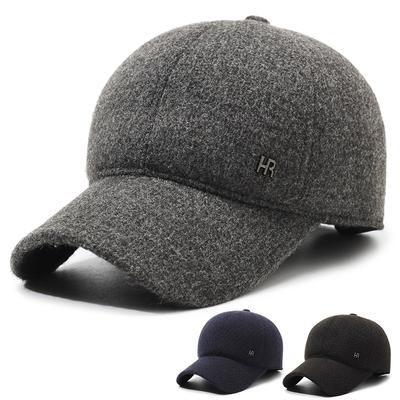 Middle-Aged and Elderly Warm Cotton Cap Autumn Winter Men's Velvet Thick Baseball Cap Windproof Coldproof Cap
