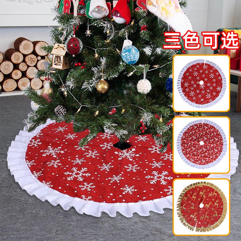 Printed Christmas Tree Dress Snowflake Elk Christmas Tree Mat Scene Arrangement Supplies