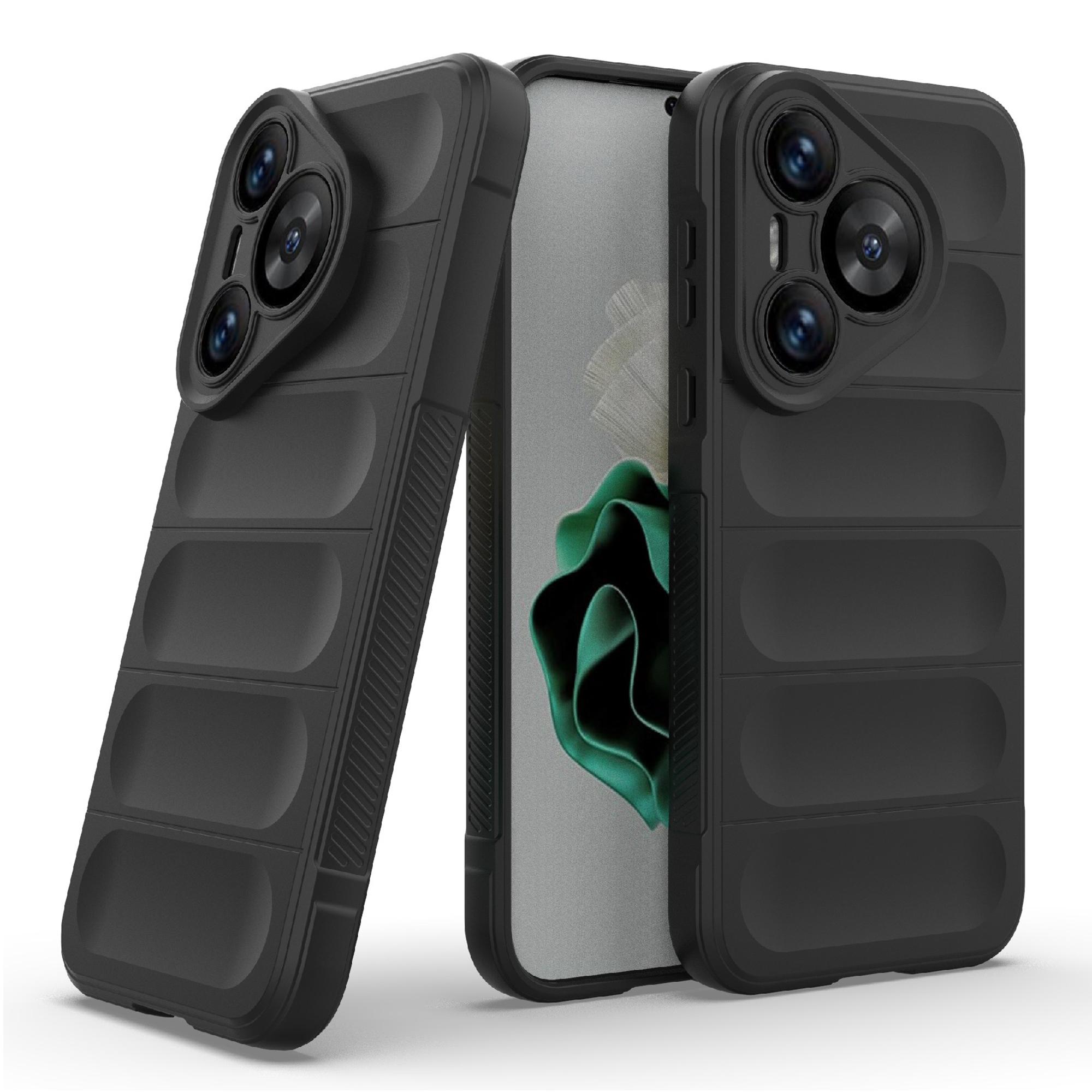 

For Huawei Pura 70 Case Shock Absorption Soft TPU Phone Cover Black