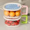 2Pcs 2-in-1 Drain And Preservation Basket Fruit Bowl Vegetable Washing And Draining Basket Fruit Basket with Strainer Lid Foldable Handle for Kitchen