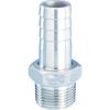 TRUSCO TSTHN25A Threaded Pipe Stainless Steel Hex Hose Silver Fitting, Nipple,