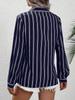 Summer Oversized Striped Shirt for Women Long Sleeve