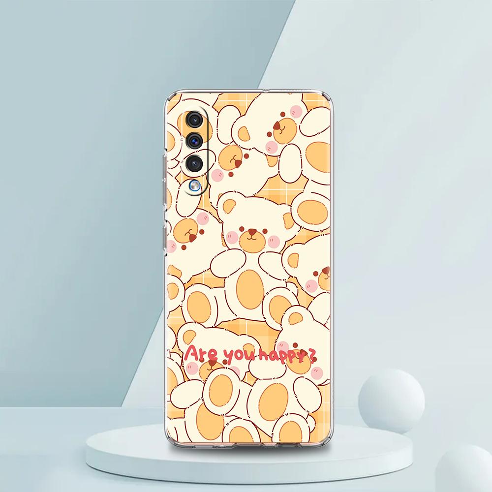 Cute BEAR Phone Case For Samsung A54 A52 A50 A70 A10 A30 A40 A20S A20E A02S A12 A14 A22 A42 A72 A34 A32 5G A04s Soft Clear Cover