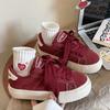 Burgundy Canvas Shoes New Summer Breathable Student Shoes Classic Casual Board Shoes