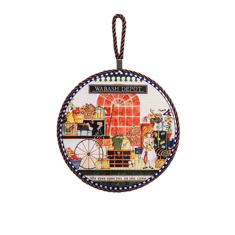 High-Temperature Resistant Retro Enamel Pot Mat – Anti-Scald Pad for Ceramic Tableware