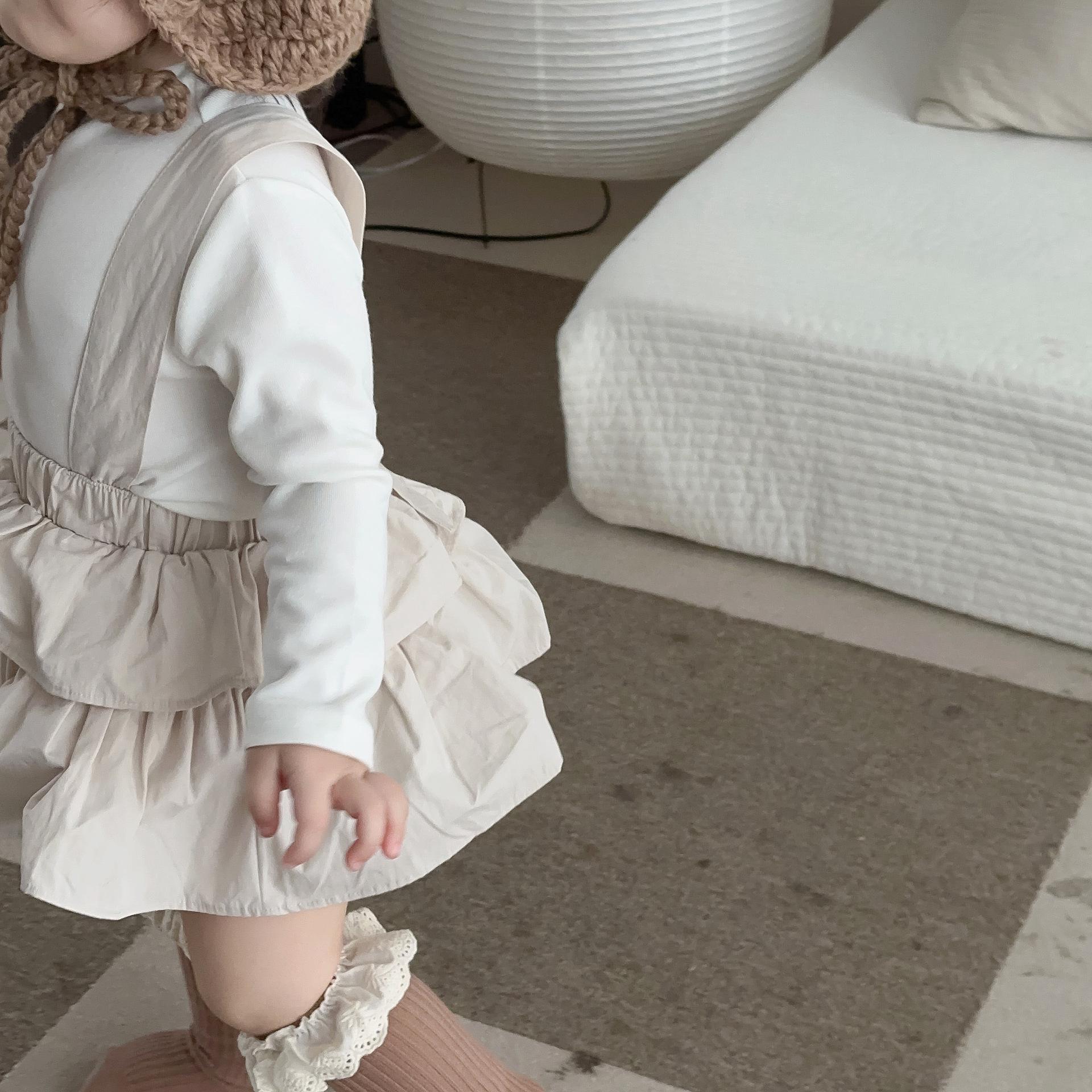 

Korean-Style Girls Baby Romper & Overalls Two-Piece Set for Spring and Autumn 90cm