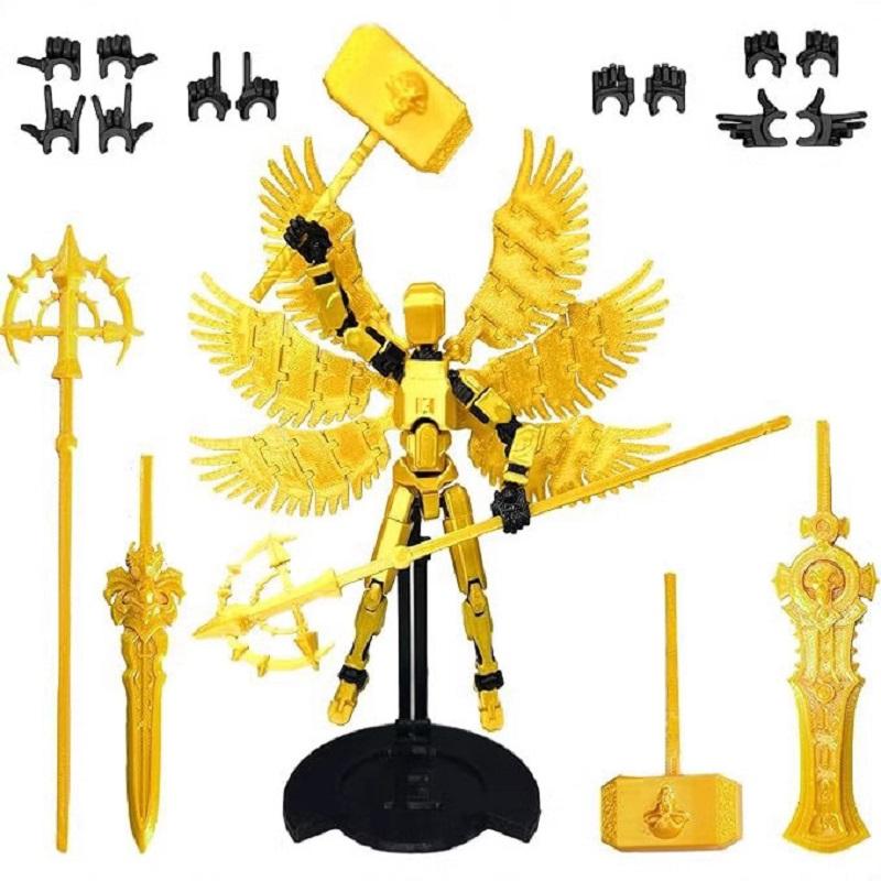 

Сборная фигурка, набор фигурок, гигантский меч, робот-титан, украшение, 3D-фигурки с подвижными суставами, украшение для гостиной жёлтый