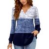 Women's Relaxed,Fit V,Neck Vintage Color,Blocked Floral Print Long,Sleeve Pullover Tee