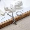S925 Silver Plated Adjustable Women's Hollow Chain Link Ring