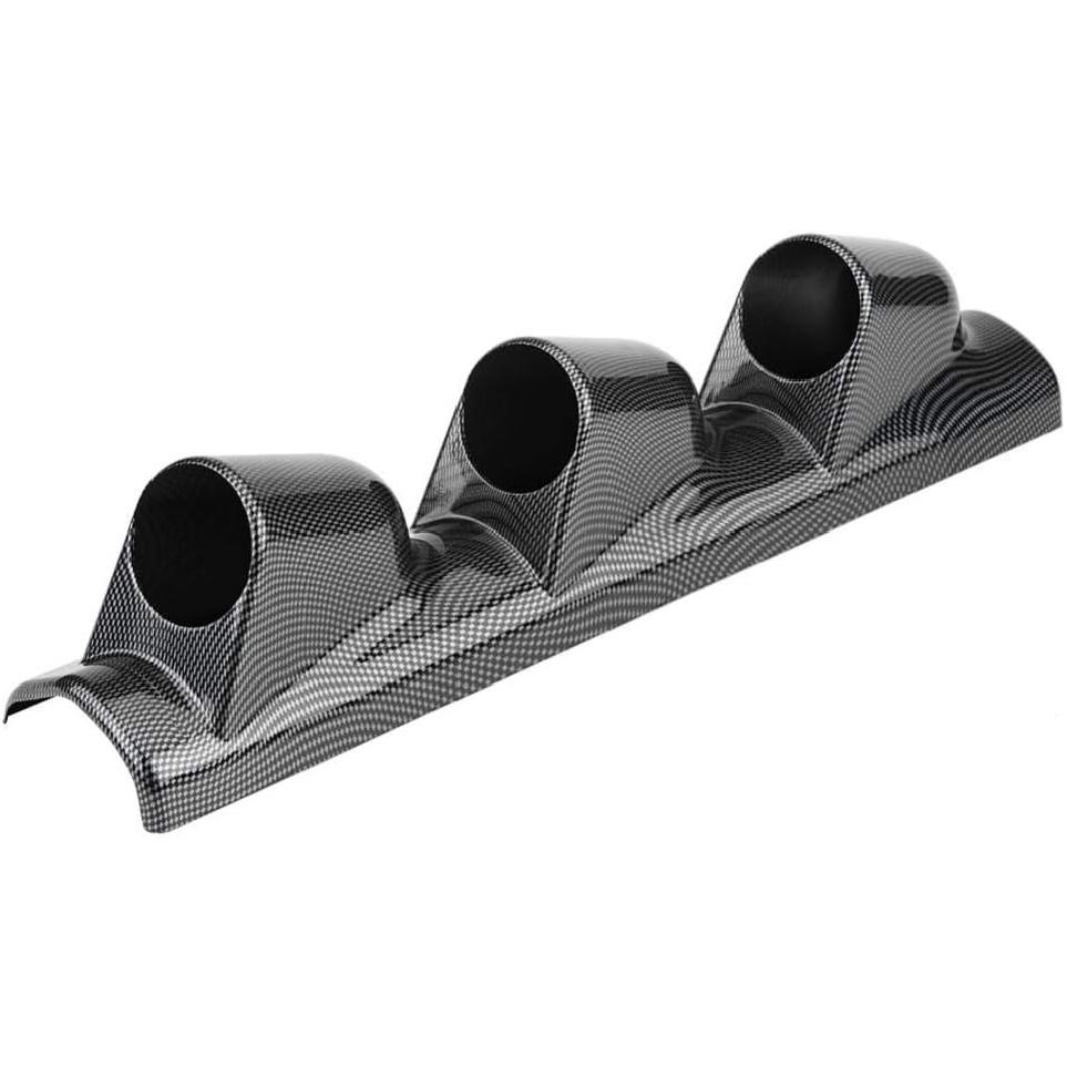 Aramox Universal Carbon Fiber Gauge Holder Bracket, Racing Meter Pod for Single Hole Installation