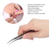 Curved Tip Stainless Steel Manicure Tweezers Precision Cosmetic Tweezers  For Lash Extensions