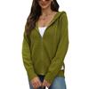 Cárdigan de punto para mujer, color sólido, con capucha, cremallera, suéter de punto, otoño e invierno, suéter con cordón, chaqueta cárdigan para mujer