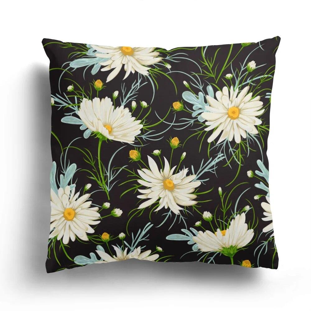 Fashion Pillowcase Cushion Cover Home Decoration Sofa Small Fresh Flower Chrysanthemum