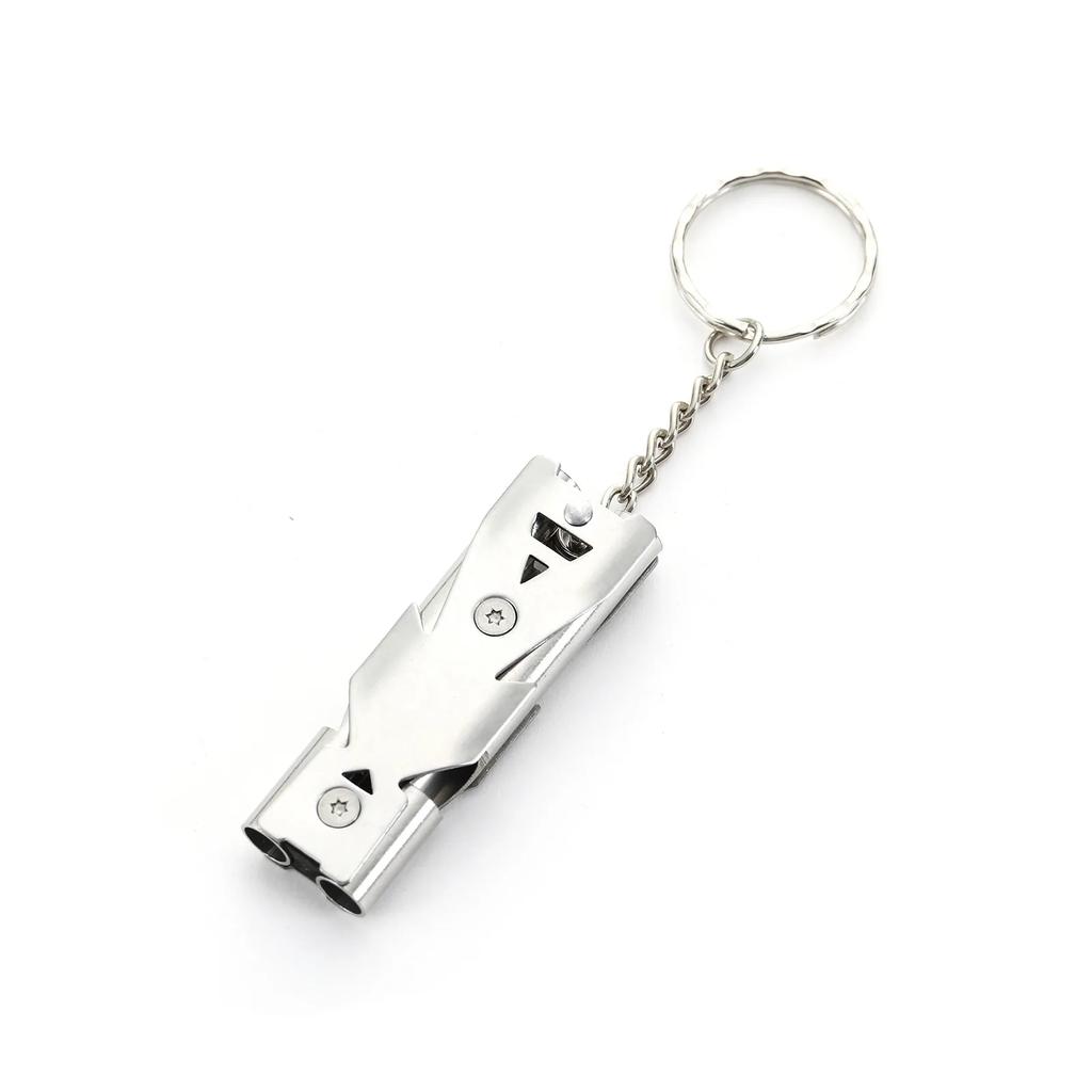 Multi Functional Dual Whistle Pendant Keychain High Decibel Portable Outdoor Survival Emergency Camping Tool Multifunctional
