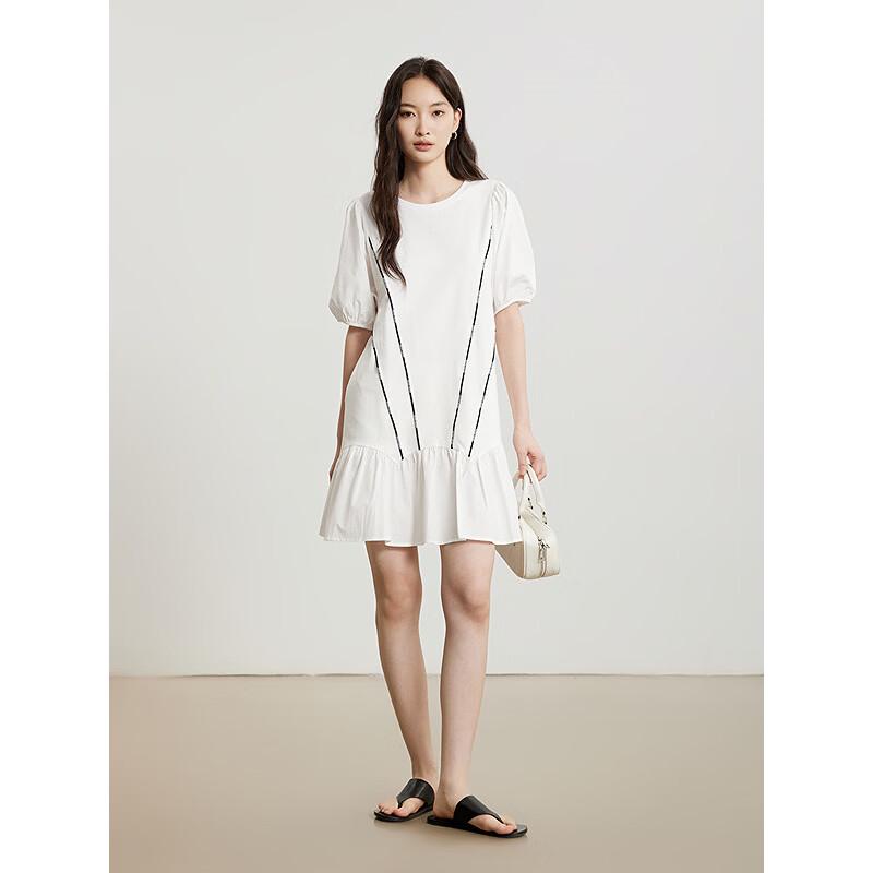 Gejin Elegant Short Sleeve A-Line Summer Dress L