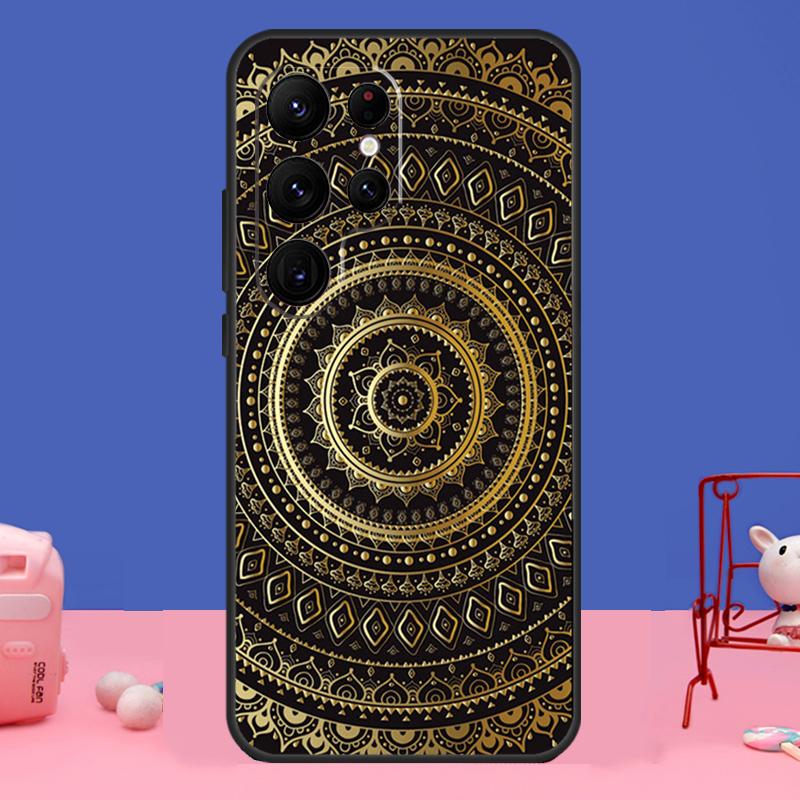 Indian Floral Henna Mandala Case For Samsung Galaxy S23 S24 Ultra S21 S22 Plus Note 20 Note 10 S8 S9 S10 S20 FE Cover