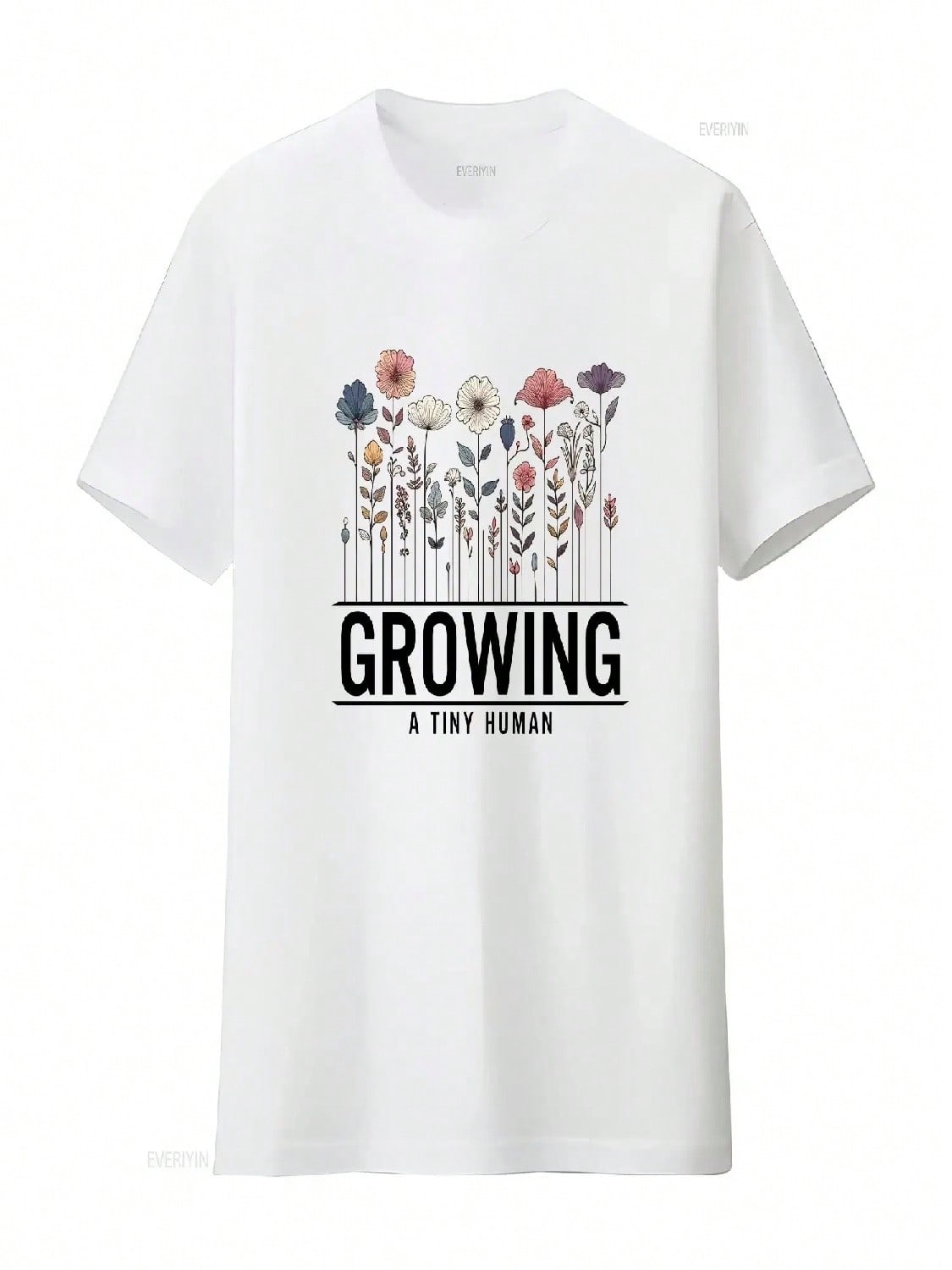 Growing A Tiny Human T Shirt Pregnancy AnnounceunisexT Funny Maternity New Mom Shower Vintage Washed Graphic S разноцветный
