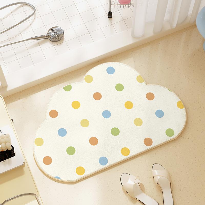 Creamy Style Cashmere Floor Mat Bathroom Door Absorbent Anti-slip Floor Mat Household Thickened Cooling Pad