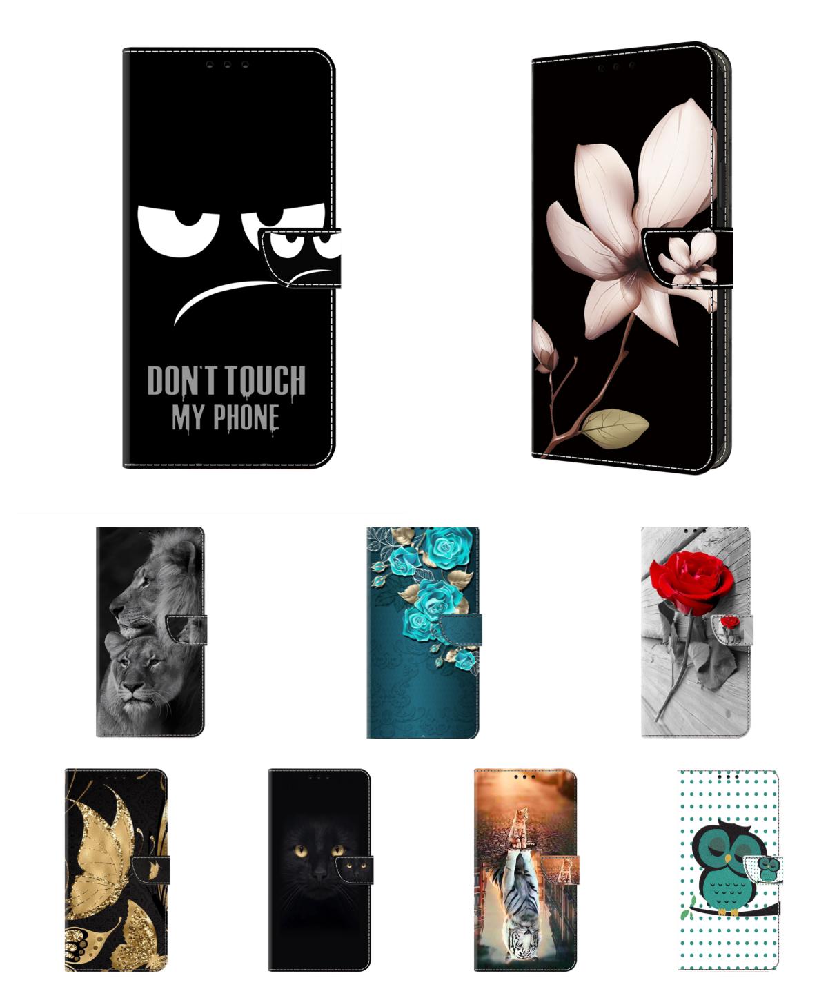 

Для LG Aristo 5,K31,K51,K71,Stylo 6,K92,K22,K22 Plus,V60,Q92... Цветок Сова Бабочка Лев Тигр Лошадь Узор Окрашенный кожаный чехол для мобильного телефона