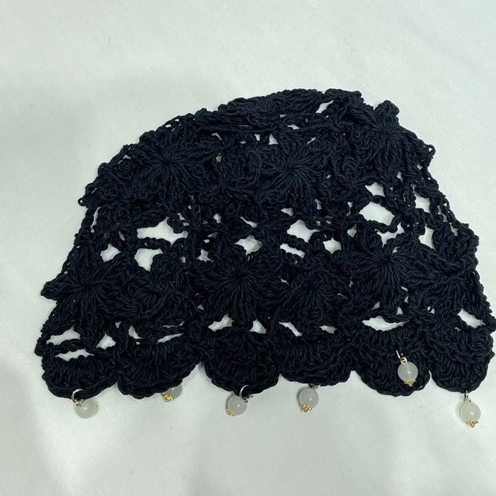 Handmade Crochet Flower Knitted Hat Bohemian Style Woven Cap Cute Hollowed Out Beanie Cap  Women