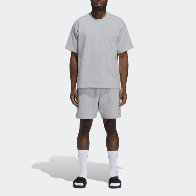 Adidas Originals Clover X Pharaoh Co-branded Pure Color Sports Casual Shorts Unisex Shorts Light-Grey GM1953