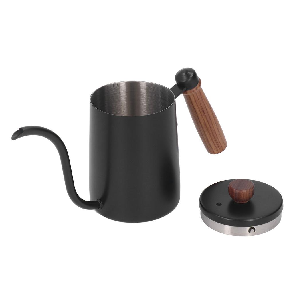 600ml 20oz Pour Over Coffee Kettle Pour Over Kettle Gooseneck Spout Coffee Tea Pot with Wood Handle