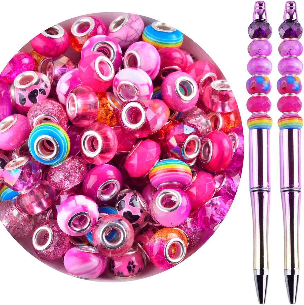 10/20/30 Stück Perlen mit großem Loch zur Armband-Schmuckherstellung, Großpackung 15 mm europäische Perlen für Stifte, Spacer-Charm Lampwork Murano Glas Kristallperlen