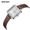 Sanda Women's Retro Waterproof Quartz Watch - Small Square Elegant Rose Dial