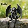Retro-Stil Statue Gargoyle Figur, Mittelalterliche Dunkle Geflügelte Statue, Harz Gotisch Mystisch Böser Geist Beschützer Horn Dämon Ornament für Büro